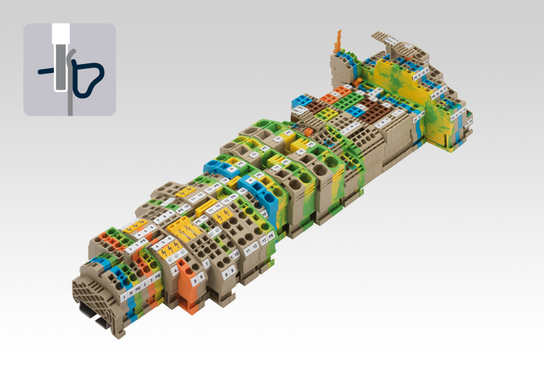 Terminal blocks with tension spring connection from CONTA-CLIP